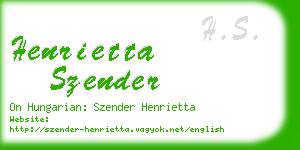 henrietta szender business card